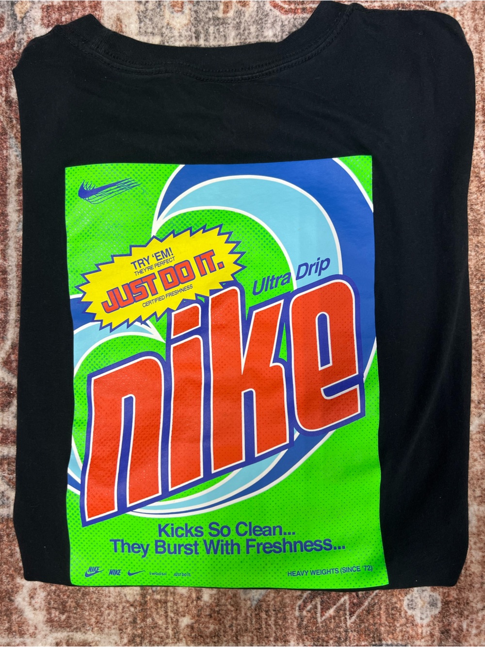 Nike Black Tee with White Printed Logo